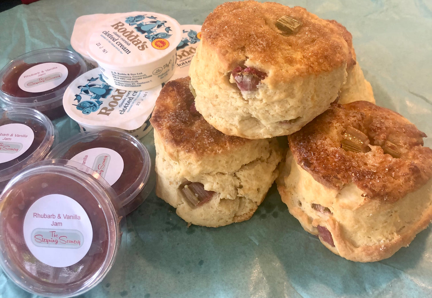 Rhubarb Scones Cream Tea - Free Delivery